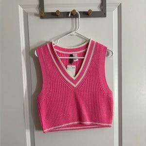 Pink Cropped Sweatervest
